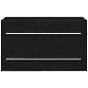 Mobile Lavabo da Bagno-Armadietto da bagno Rovere Nero 80x38,5x48 cm in Truciolato