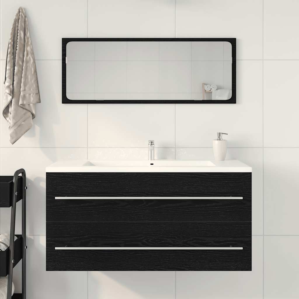Mobile Lavabo Bagno-Armadietto da bagno Nero 100x38,5x48cm Legno Multistrato