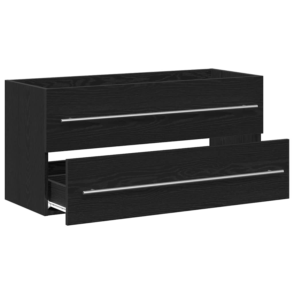 Mobile Lavabo Bagno Nero 100x38,5x48cm Legno Multistrato