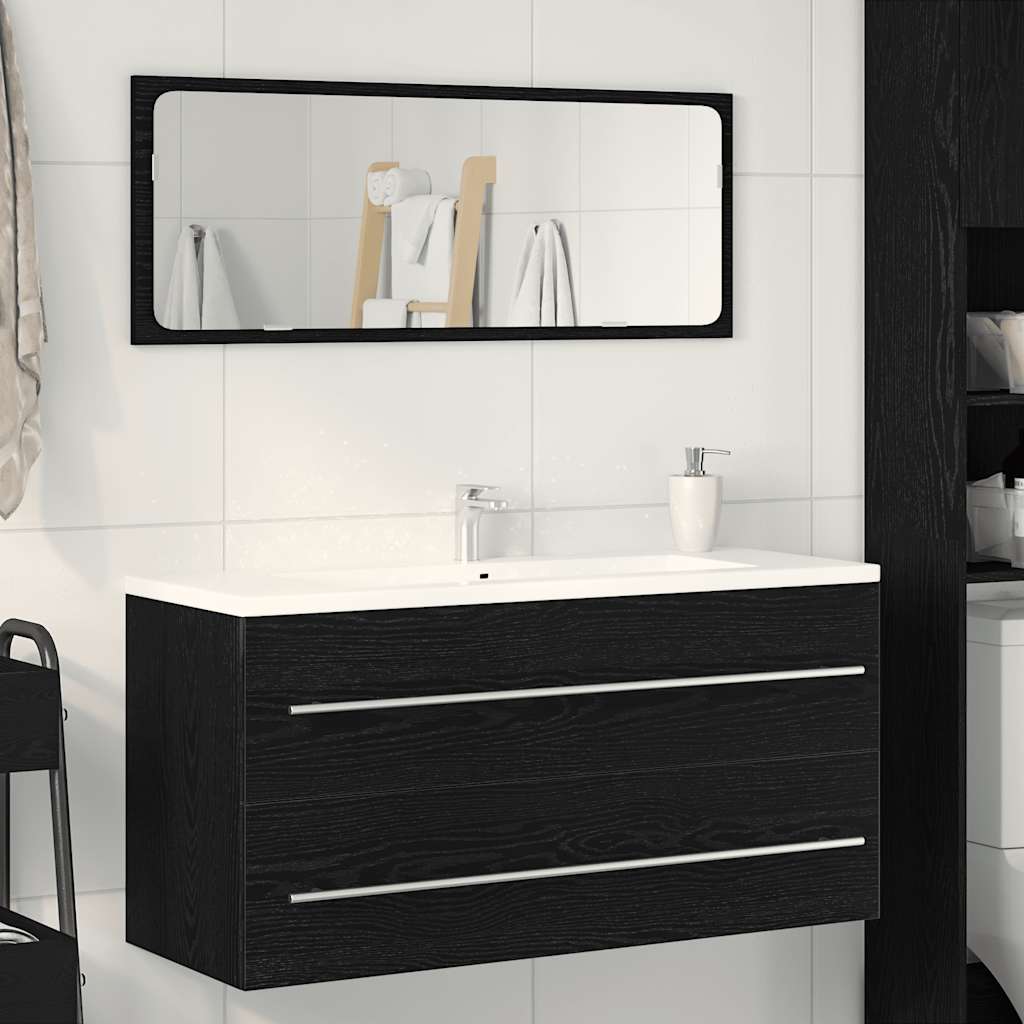 Mobile Lavabo Bagno-Armadietto da bagno Nero 100x38,5x48cm Legno Multistrato