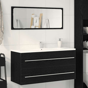 Mobile Lavabo Bagno-Armadietto da bagno Nero 100x38,5x48cm Legno Multistrato