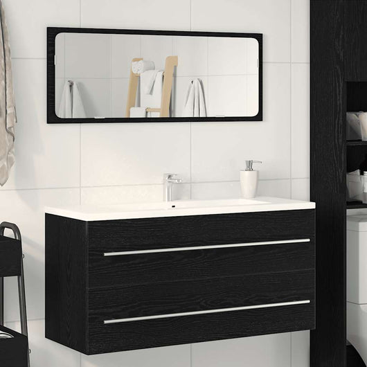 Mobile Lavabo Bagno Nero 100x38,5x48cm Legno Multistrato