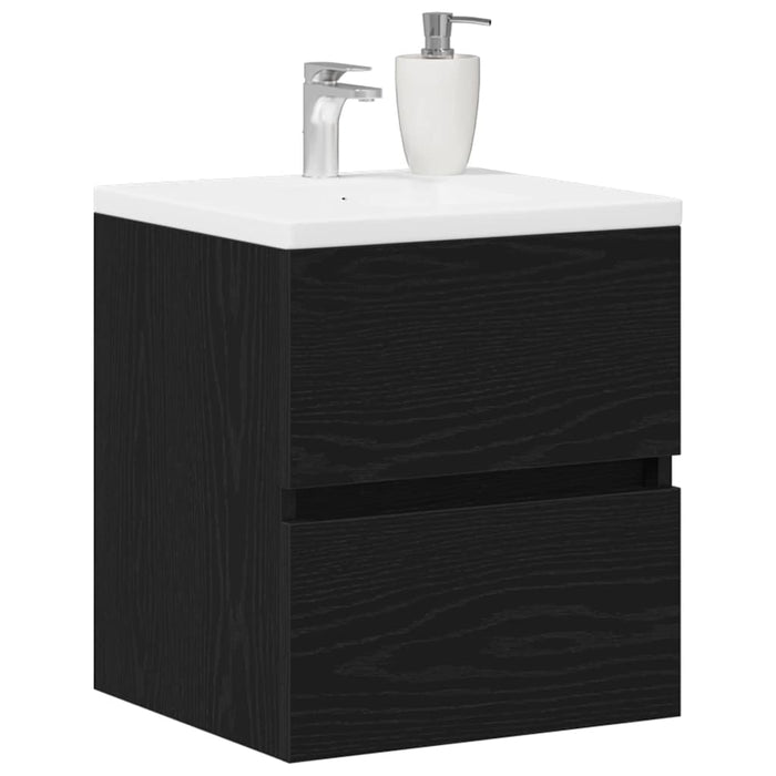 Mobile Lavabo Rovere Nero 41x38,5x45 cm in Legno Multistrato 862541