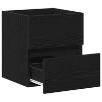 Mobile Lavabo-Armadietto da bagno Rovere Nero 41x38,5x45 cm in Legno Multistrato