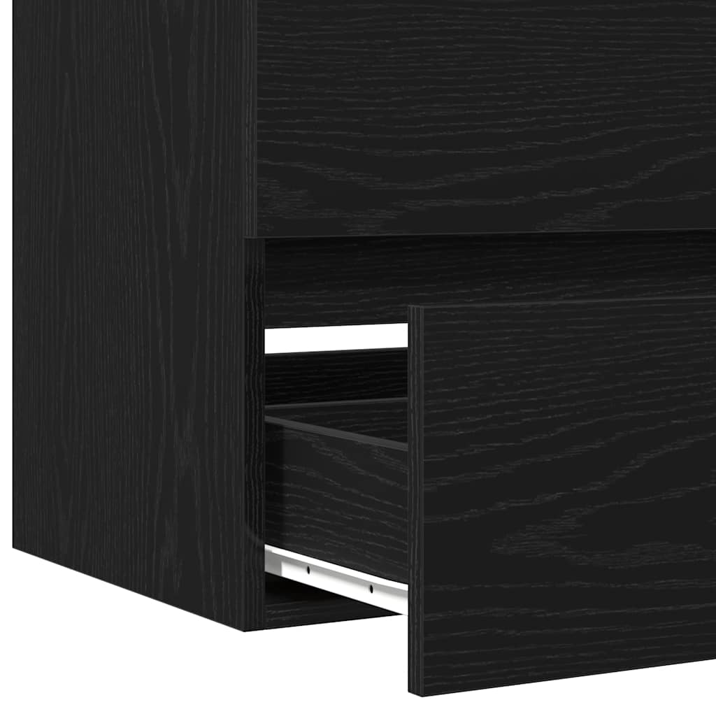 vidaXL Mobile Lavabo Rovere Nero 41x38,5x45 cm in Legno Multistrato