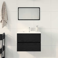 vidaXL Mobile Lavabo Rovere Nero 60x38,5x45 cm in Legno Multistrato