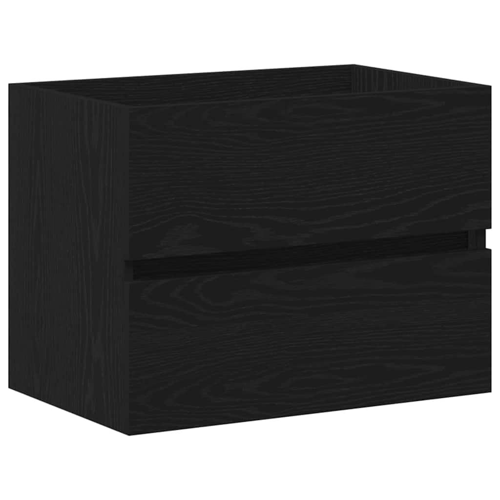 vidaXL Mobile Lavabo Rovere Nero 60x38,5x45 cm in Legno Multistrato