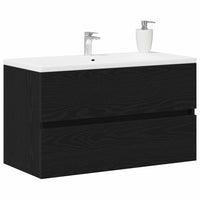 Mobile Lavabo Rovere Nero 80x38,5x45 cm in Legno Multistrato 862543
