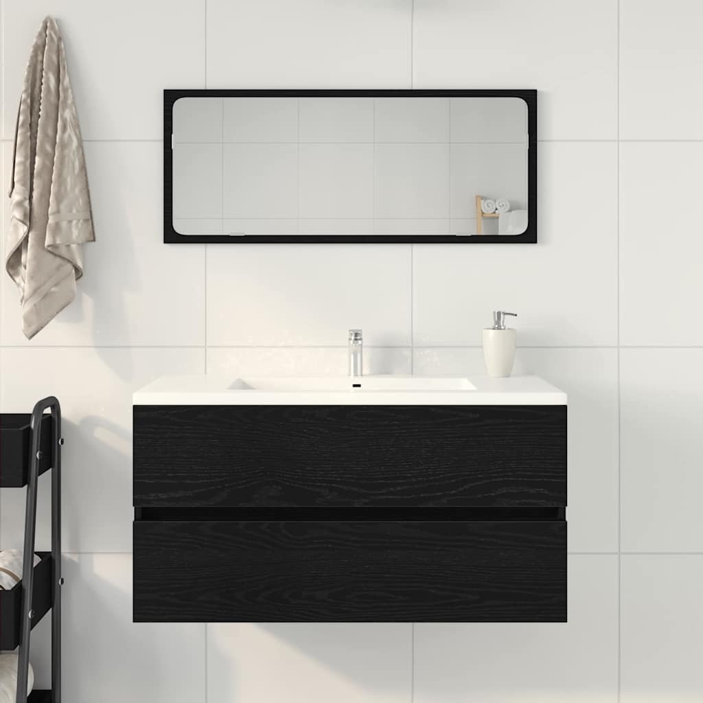 Mobile Lavabo Rovere Nero 90x38,5x45 cm in Legno Multistrato 862544