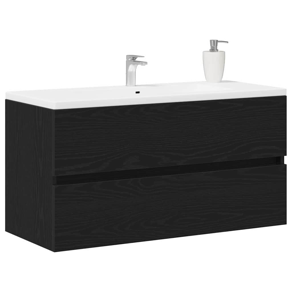 Mobile Lavabo Rovere Nero 90x38,5x45 cm in Legno Multistrato 862544