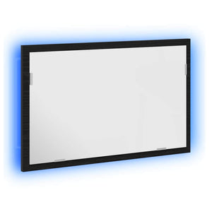 Specchio da Bagno con Luci LED-Specchio per Bagno Rovere Nero 60x8,5x37 cm