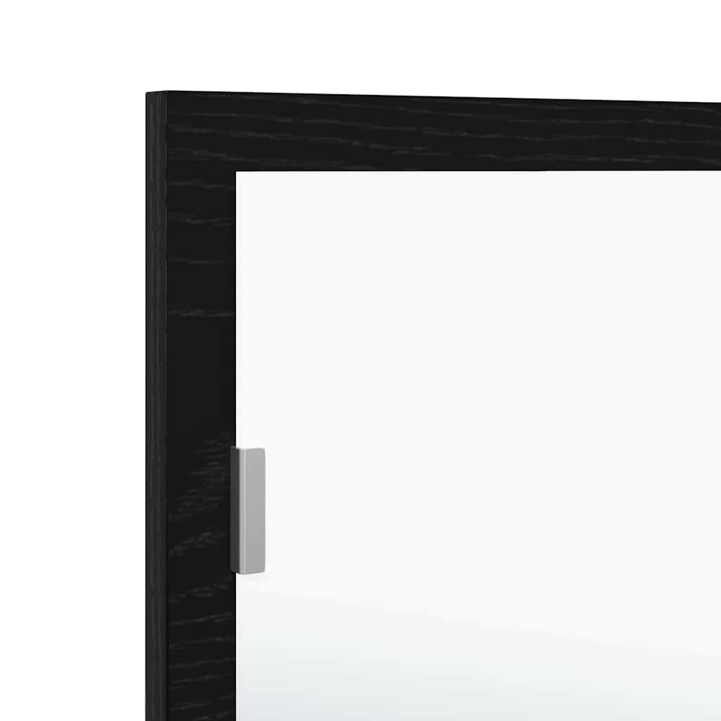 Specchio da Bagno LED-Specchio decorativo con LED Rovere Nero 100 x 8,5 x 37 cm Vetro