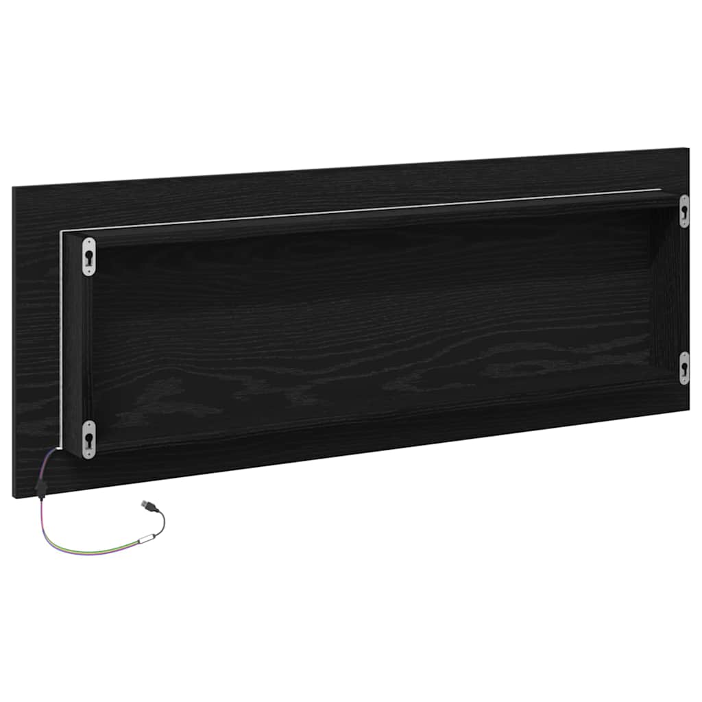 Specchio da bagno LED Rovere nero 100 x 8.5 x 37 cm 862548