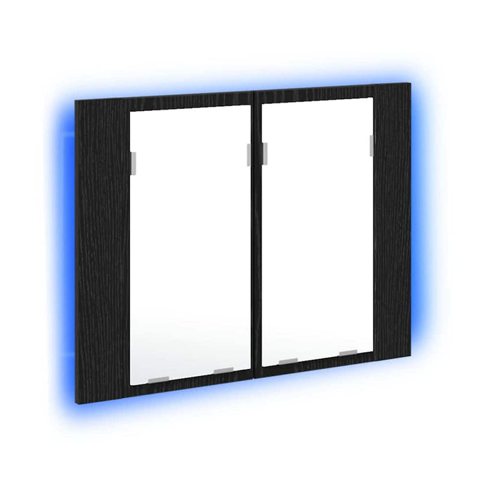 Mobiletto per specchio da bagno Rovere Nero 60 x 12 x 45 cm 862550