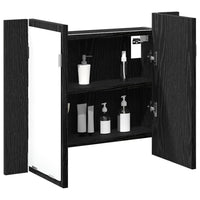 Mobiletto per specchio da bagno-Armadietto a Specchio da Bagno Rovere Nero 60 x 12 x 45 cm