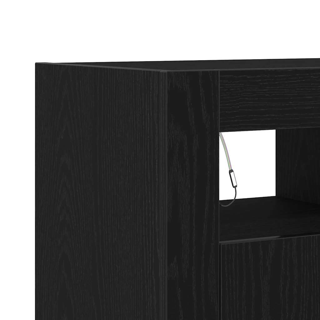 Credenza-Buffet-Armadio da cucina Nero 80 x 35 x 75 cm Legno multistrato