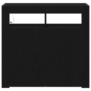 Credenza-Buffet-Armadio da cucina Nero 80 x 35 x 75 cm Legno multistrato