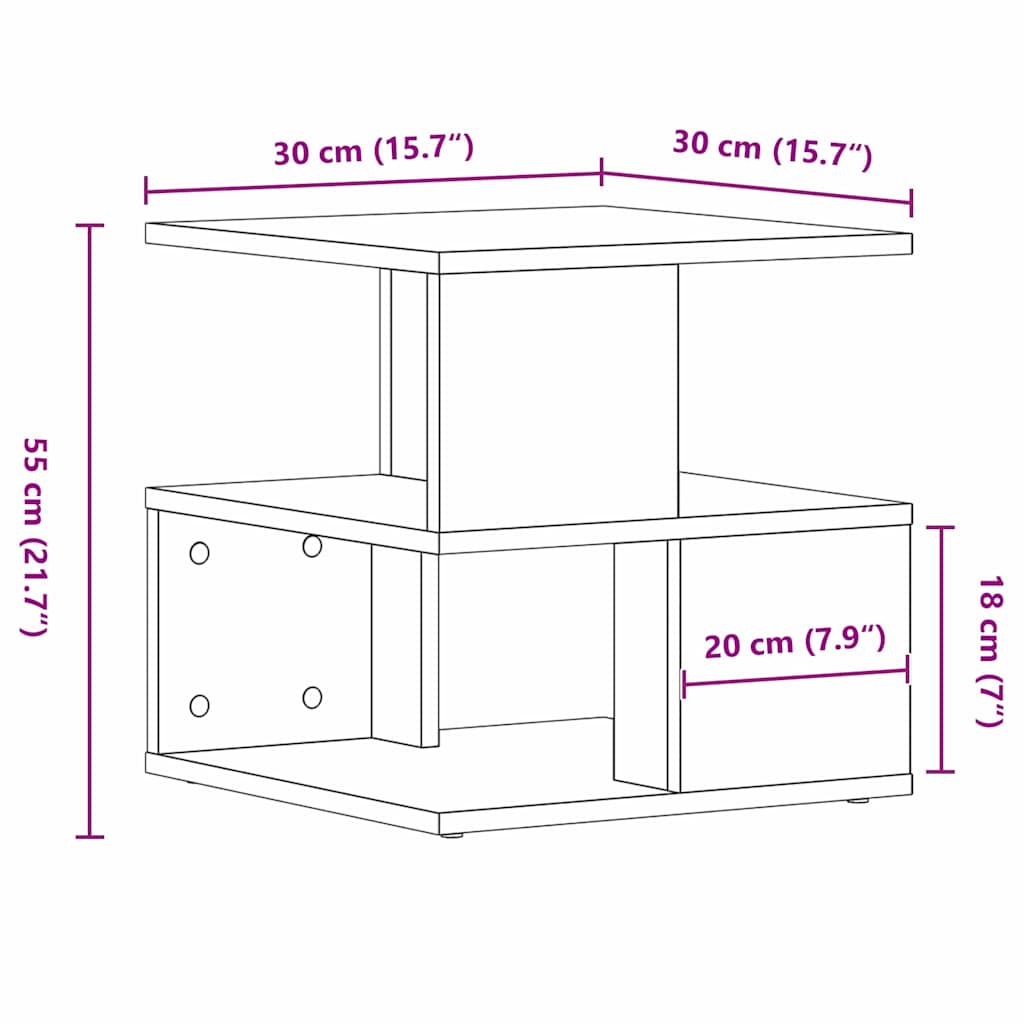 Tavolo laterale Legno vecchio 40 x 40 x 40 cm Legno multistrato 862603