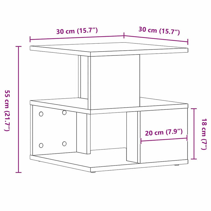 Tavolo laterale Legno vecchio 40 x 40 x 40 cm Legno multistrato 862603