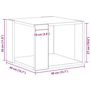 Tavolino da salotto Rovere nero 40 x 40 x 30 cm 862607