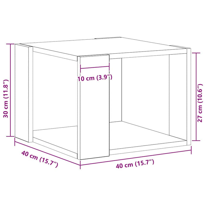 Tavolino da salotto Rovere nero 40 x 40 x 30 cm 862607