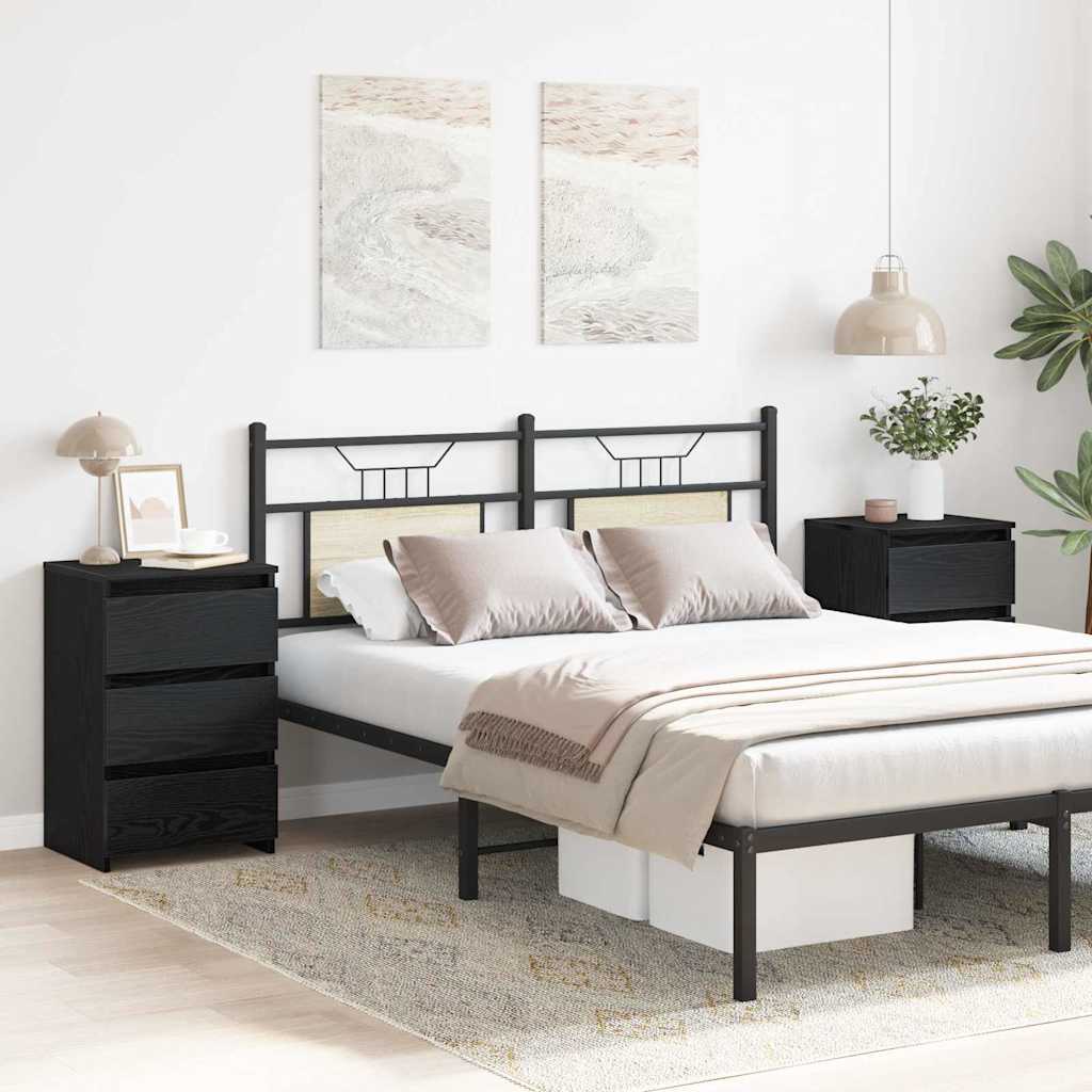 Armadio da Notte 2 pcs Rovere nero 40 x 35 x 62.5 cm 862614