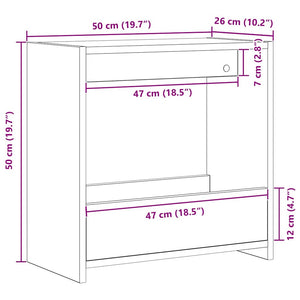 Tavolo laterale Rovere nero 50 x 26 x 50 cm Legno multistrato 862621