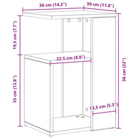 Tavolo laterale Rovere nero 36 x 30 x 56 cm Legno multistrato 862630