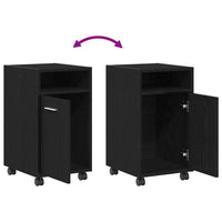 Armadio Laterale Su Ruote con ruota Rovere nero 33 x 38 x 60 cm 862632