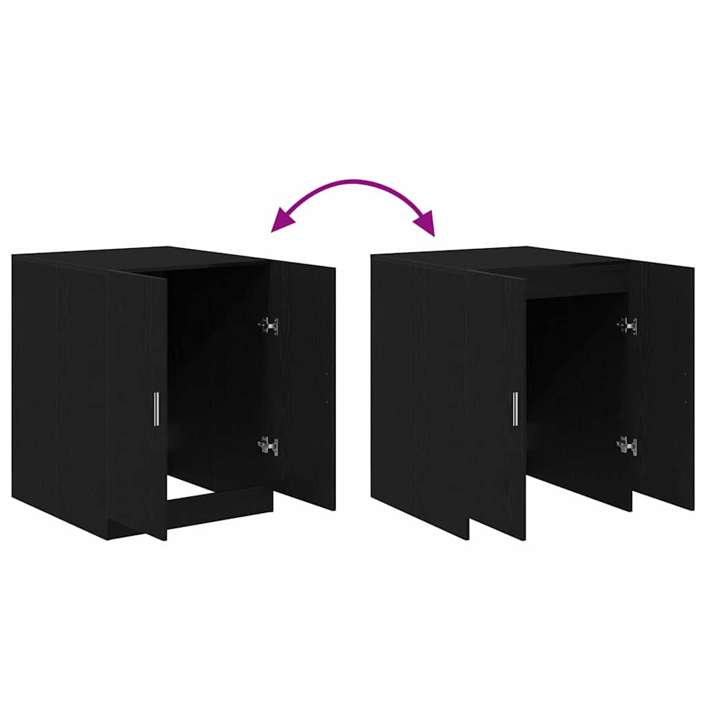 Mobile per lavatrice Rovere nero 70.5 x 71.5 x 91.5 cm 862667