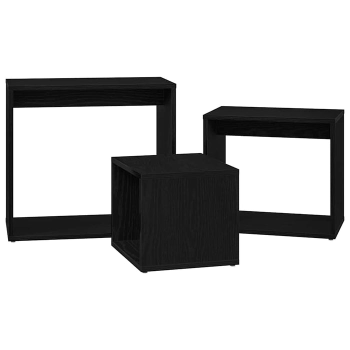 Tavolo Nesting Altro 3 pcs Rovere Nero 55 x 30 x 50 cm 862675