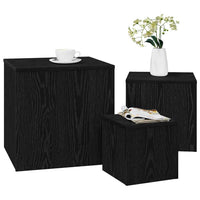 Tavolo Nesting 3 pcs Rovere nero 45 x 45 x 45 cm 862676