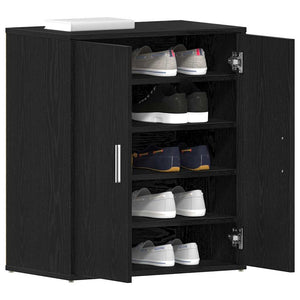 Scarpiera Rovere nero 60 x 35 x 70 cm Legno multistrato 862682