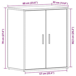 Scarpiera Rovere nero 60 x 35 x 70 cm Legno multistrato 862682