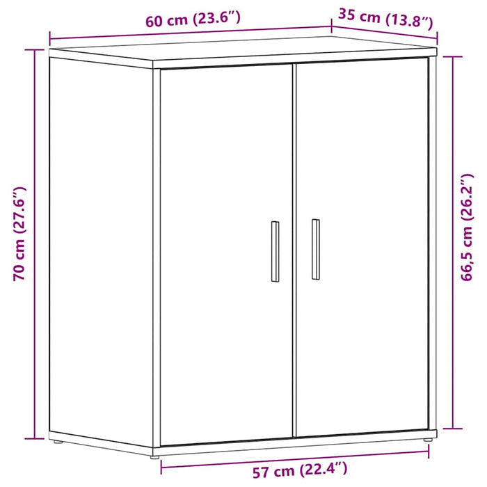 Scarpiera Rovere nero 60 x 35 x 70 cm Legno multistrato 862682