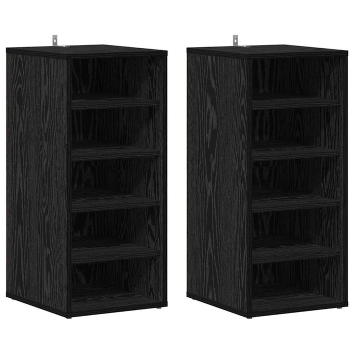 Scarpiera 2 pcs Rovere nero 32 x 35 x 70 cm Legno multistrato 862687