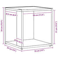 Mensole angolari Rovere nero 33 x 33 x 34.5 cm 862689