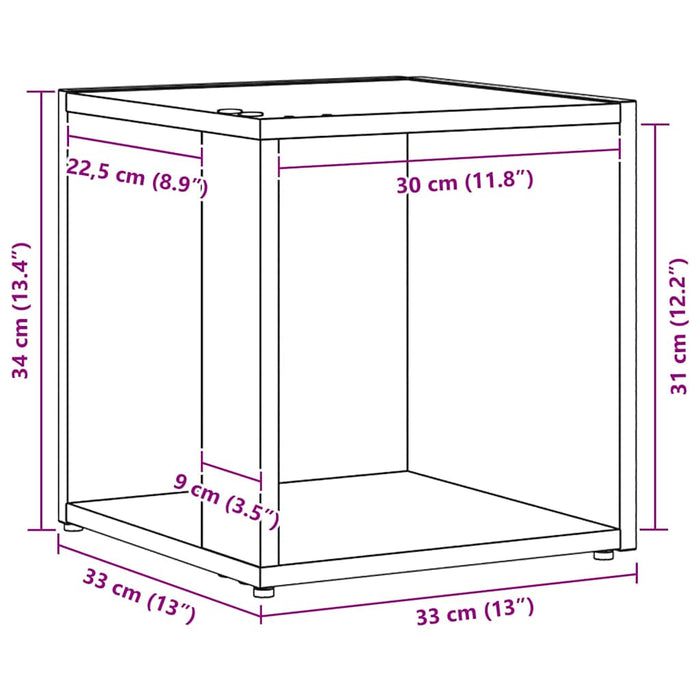 Mensole angolari Rovere nero 33 x 33 x 34.5 cm 862689