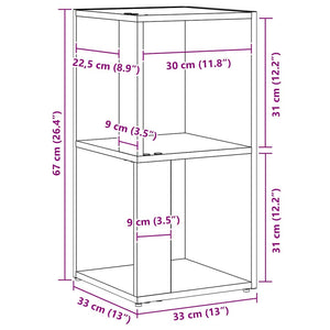 Mensole angolari Rovere nero 33 x 33 x 67 cm Legno multistrato 862690
