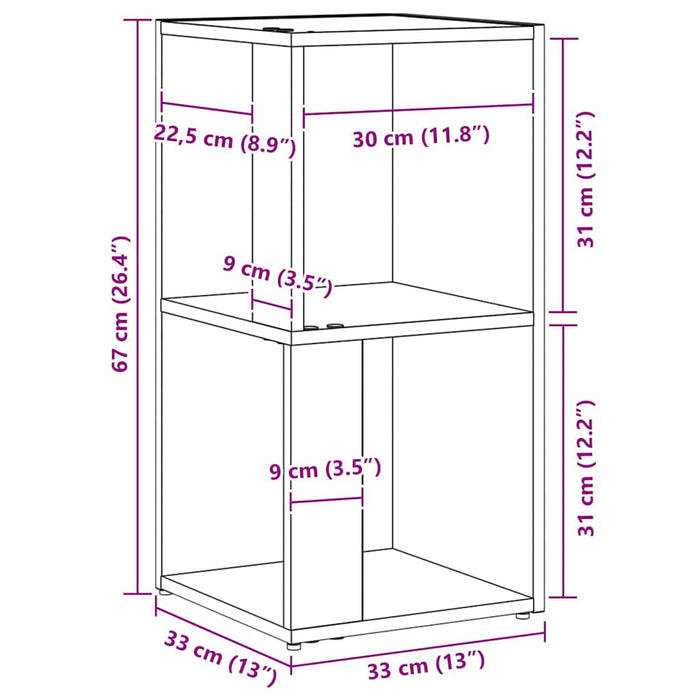 Mensole angolari Rovere nero 33 x 33 x 67 cm Legno multistrato 862690