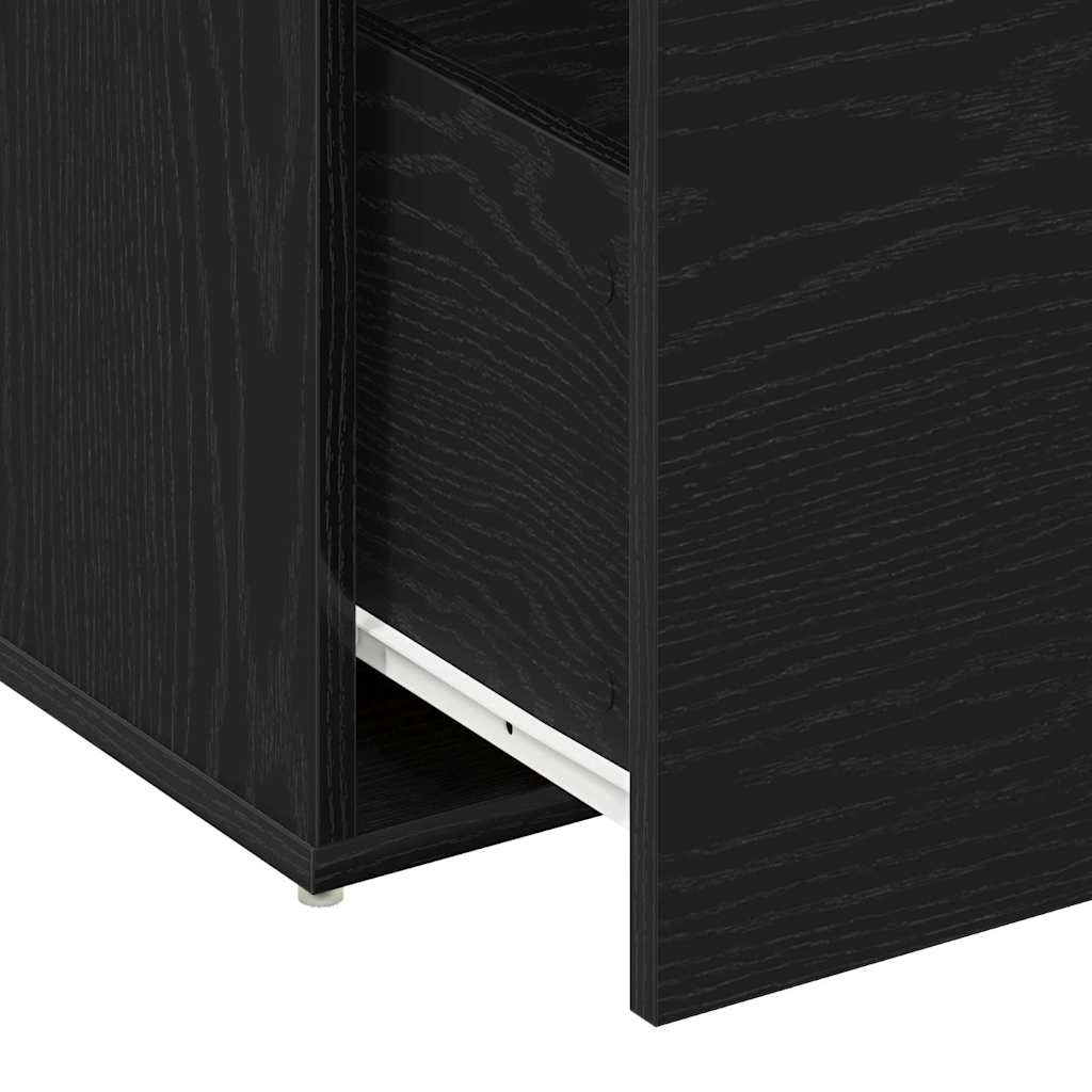 panchina con cassetto Nero 80 x 40 x 45 cm Legno multistrato 862701