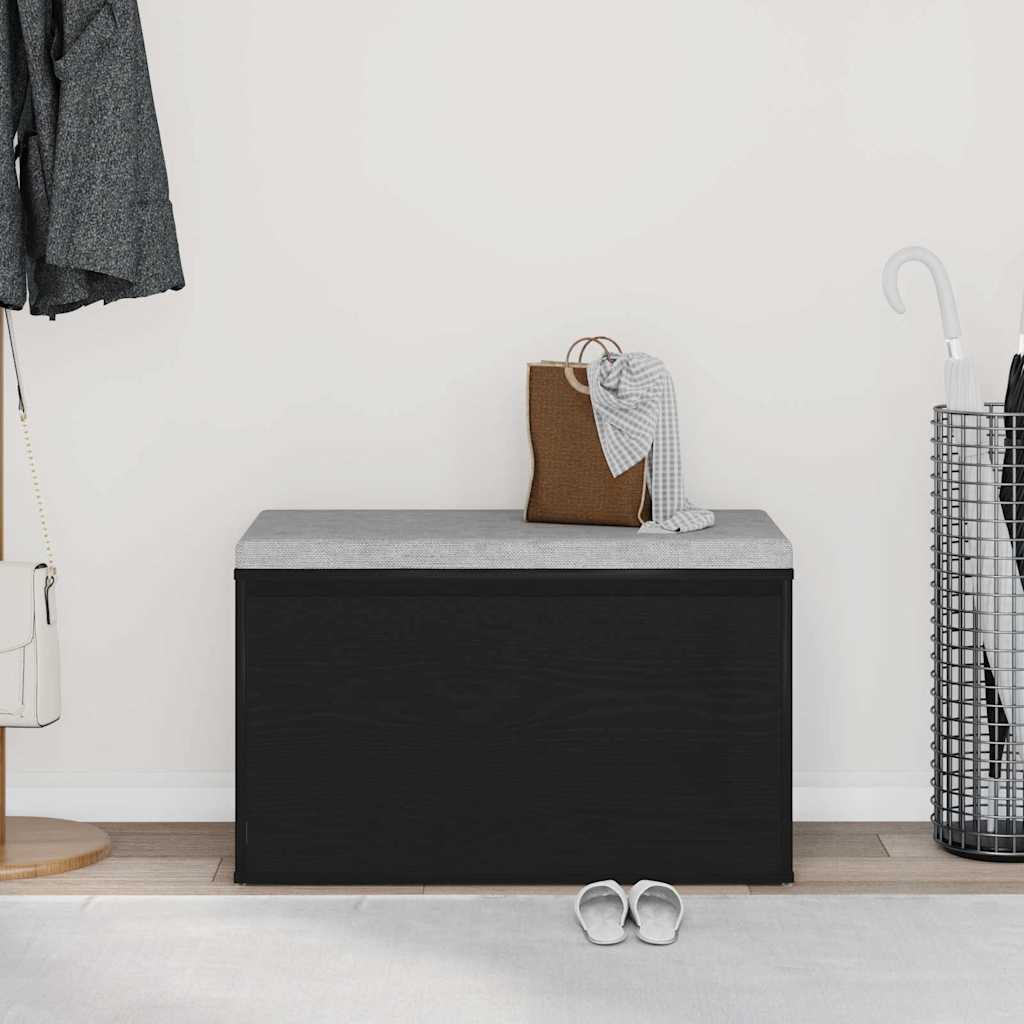 panchina con cassetto Nero 80 x 40 x 45 cm Legno multistrato 862701