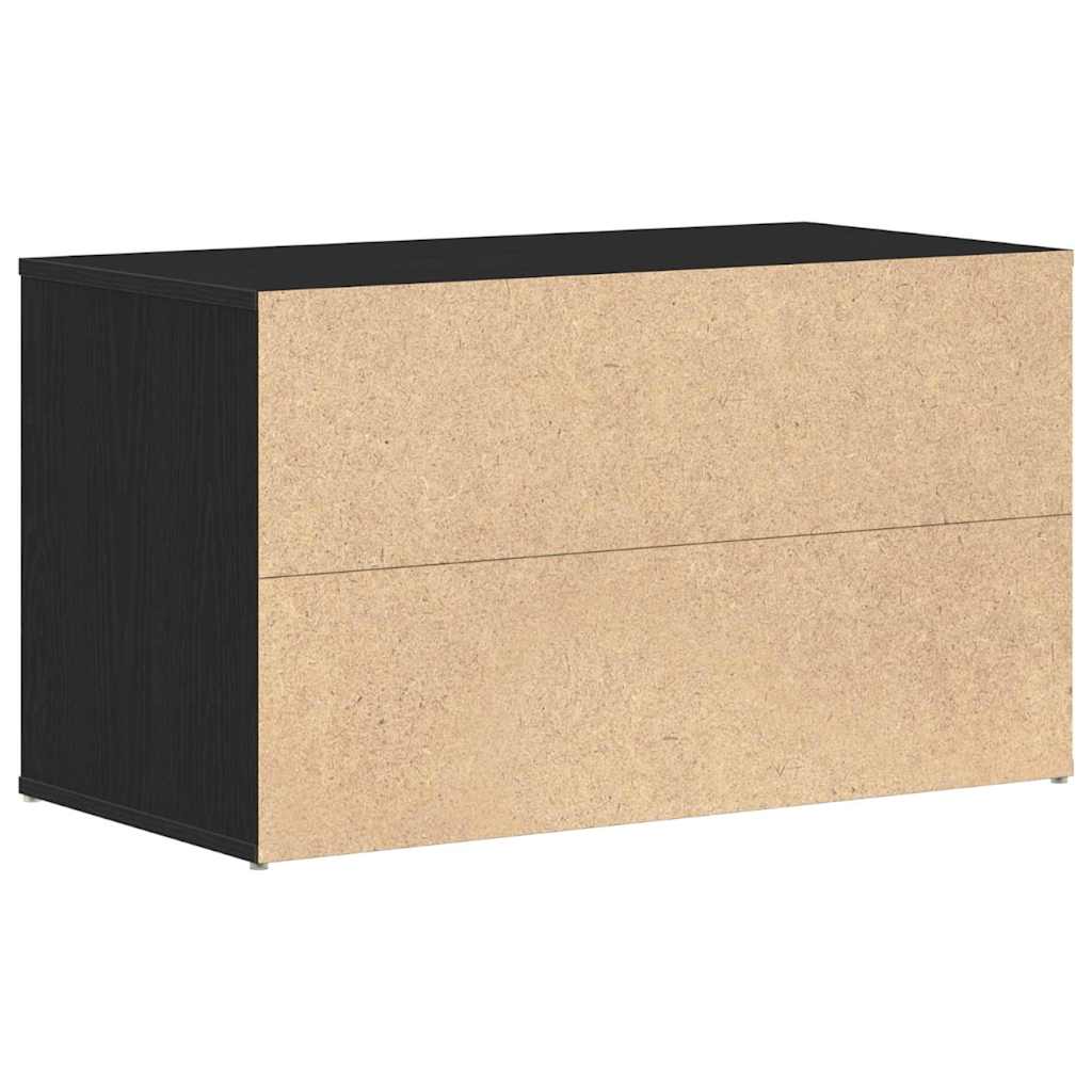 panchina con cassetto Nero 80 x 40 x 45 cm Legno multistrato 862701