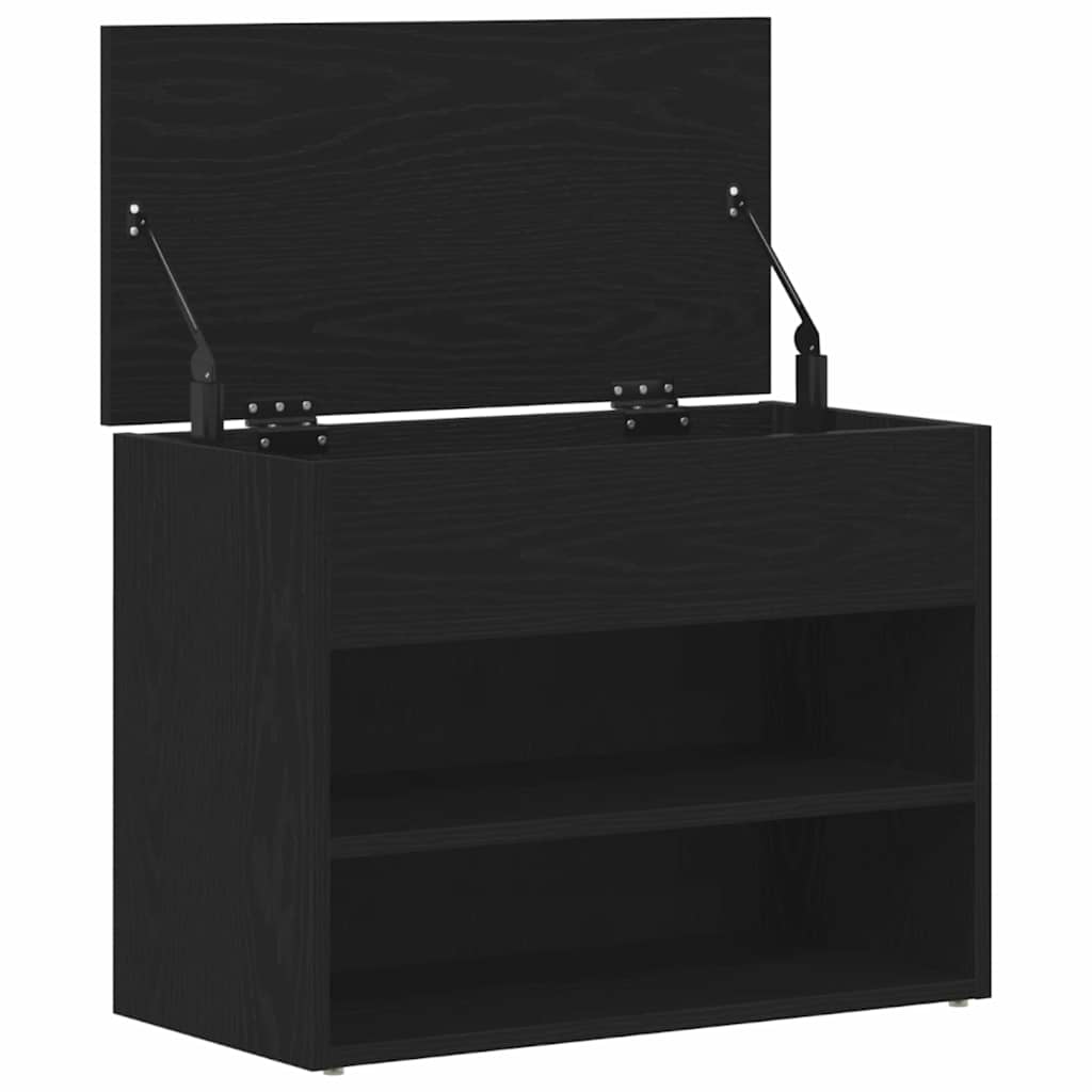 Panca per scarpe Rovere nero 60 x 30 x 45 cm Legno multistrato 862702