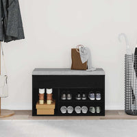 Panca per scarpe Rovere nero 80 x 30 x 45 cm Legno multistrato 862703