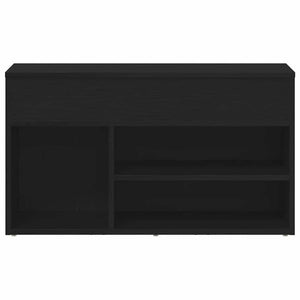 Panca per scarpe Rovere nero 80 x 30 x 45 cm Legno multistrato 862703