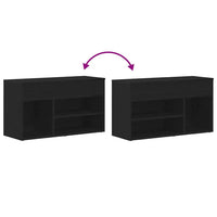 Panca per scarpe Rovere nero 80 x 30 x 45 cm Legno multistrato 862703