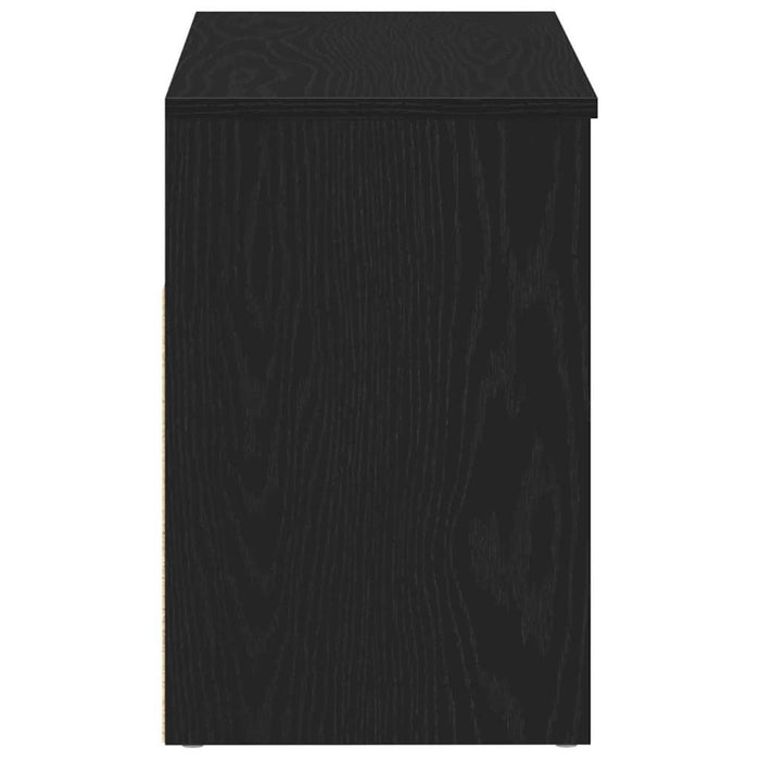 Panca per scarpe Rovere nero 80 x 30 x 45 cm Legno multistrato 862703