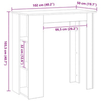 Tavolo da bar Rovere nero 102 x 50 x 103.5 cm Legno multistrato 862706