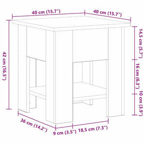 Tavolino da salotto Rovere nero 40 x 40 x 42 cm 862712